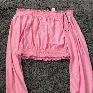 H&M pink off the shoulder top
